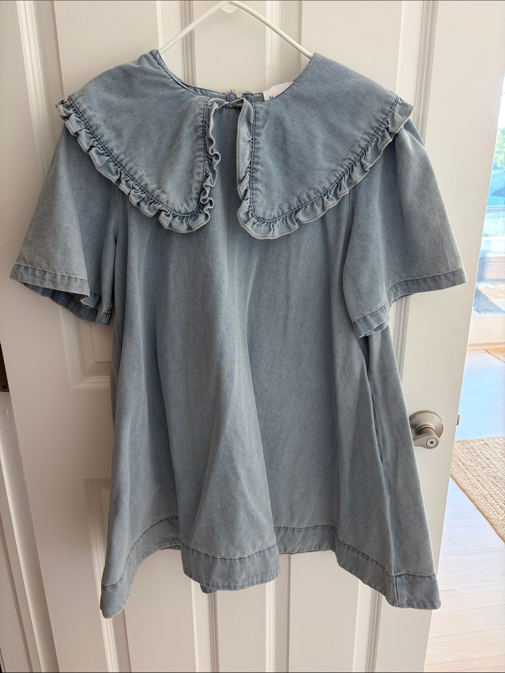 Mabel Collar Denim Mini Dress